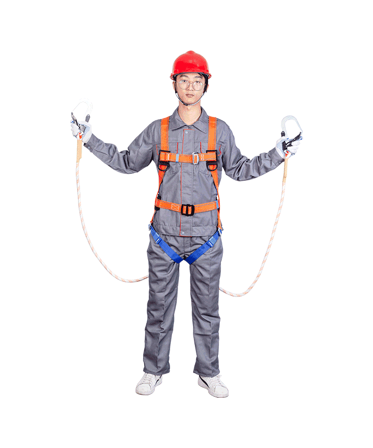 高空作业施工双钩保险全身五点式防坠落安全带电工空调安装安全带