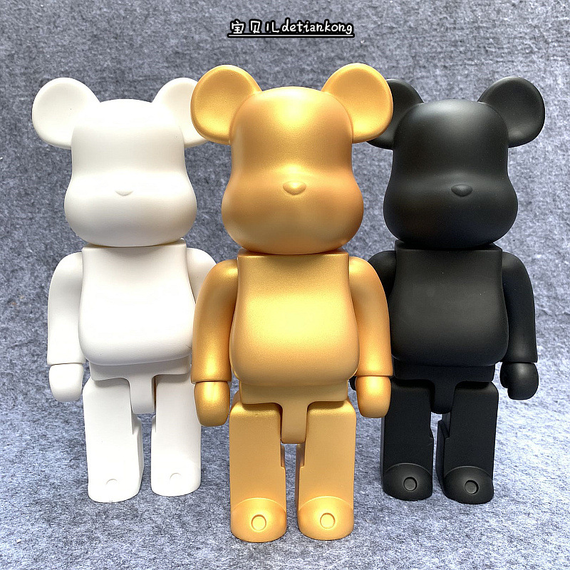 bearbrick400%积木熊暴力熊白模diy素材上色手办模型玩具摆件公仔