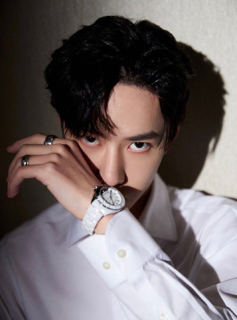 王一博同款925纯银菱形格子开口戒指女小香风轻奢小众设计食指戒