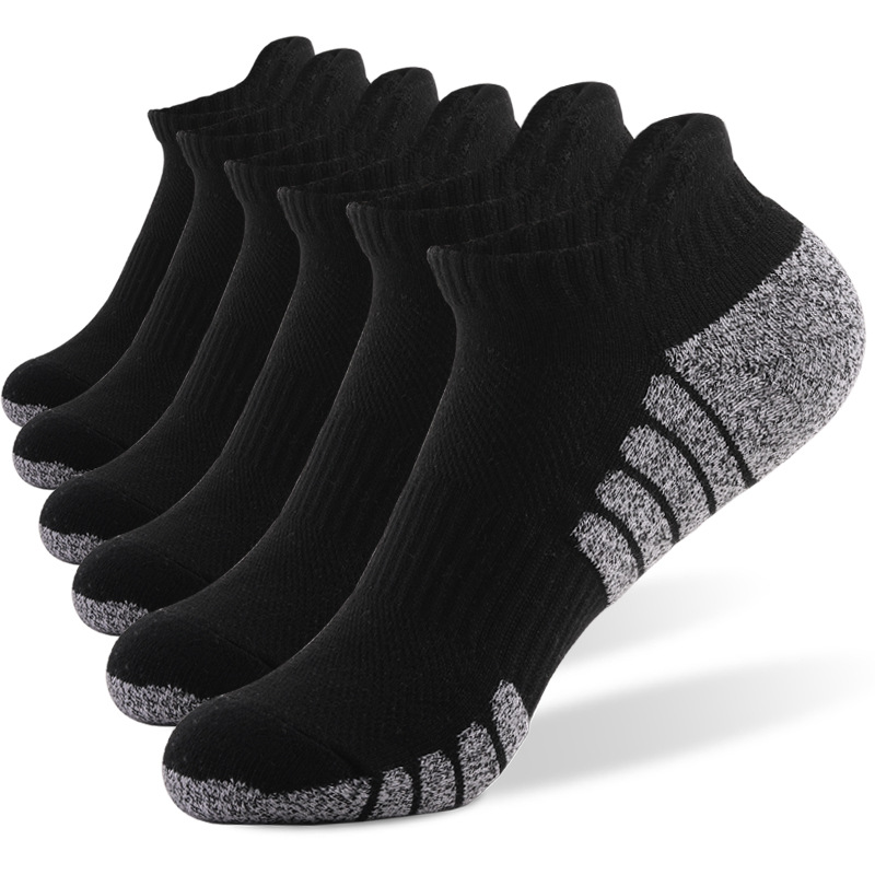 Thick Towel Bottom Socks for Running Cotton Boat Socks Non-Slip Anti-Sweat Breathable Sports Socks Amazon Cross-Border Factory Direct Supply