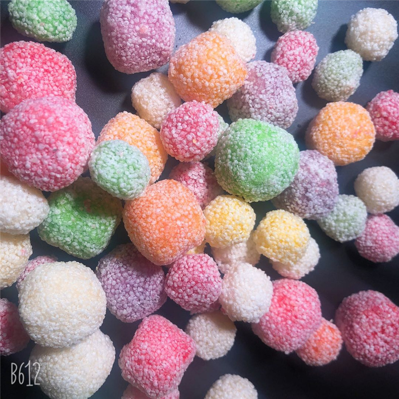 新品彩球糖五彩爆米花球冰激凌糖葫芦原料彩虹糖商超展会