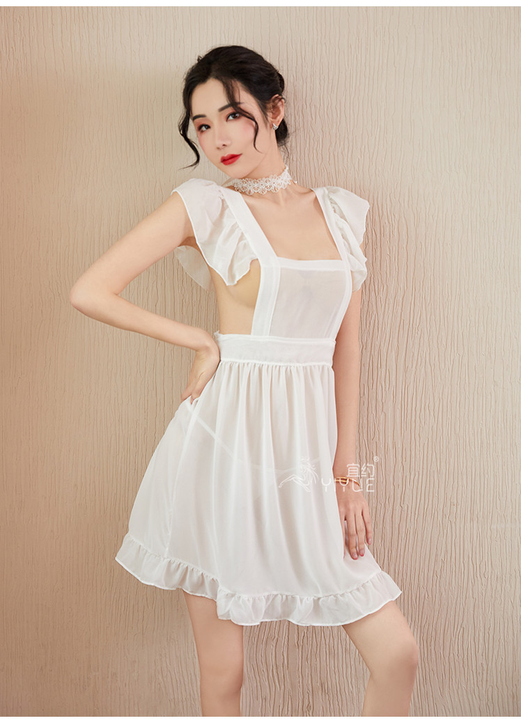 宜约新款情趣内衣可爱少女雪纺透视性感诱惑女仆情趣睡裙外贸8083