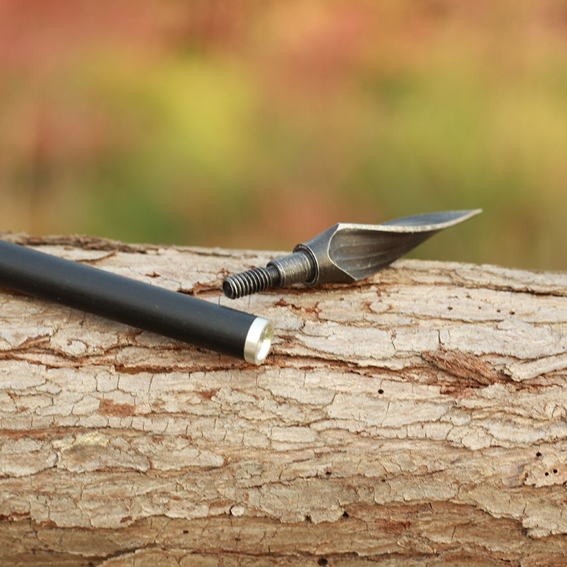 厂家直供复合滑轮弓箭户外猎箭螺旋柳叶混碳箭支可换箭头射箭配件