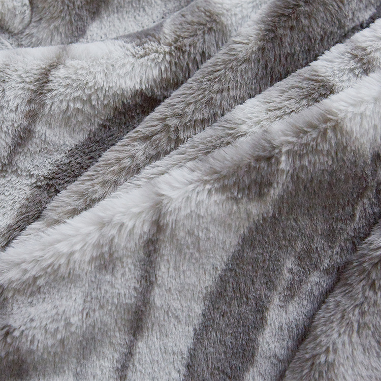 绎塞阔舒适柔软兔毛双面法莱绒跨境假皮毛毯子加工定制毯子
