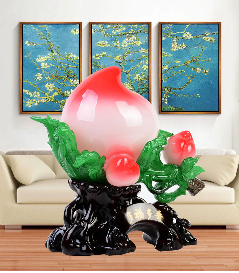 多福多寿桃福寿双桃摆件老人爷爷奶奶生日礼物祝寿贺寿大寿送长辈