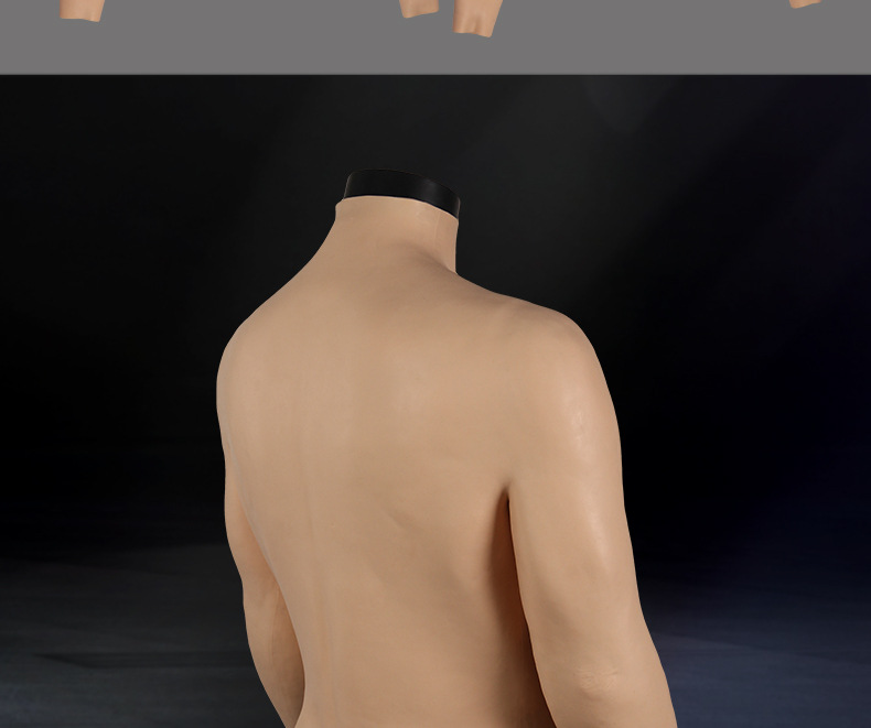 汉歌cosplay表演服伪爷穿戴八块腹肌硅胶假胸肌女变男肌肉衣