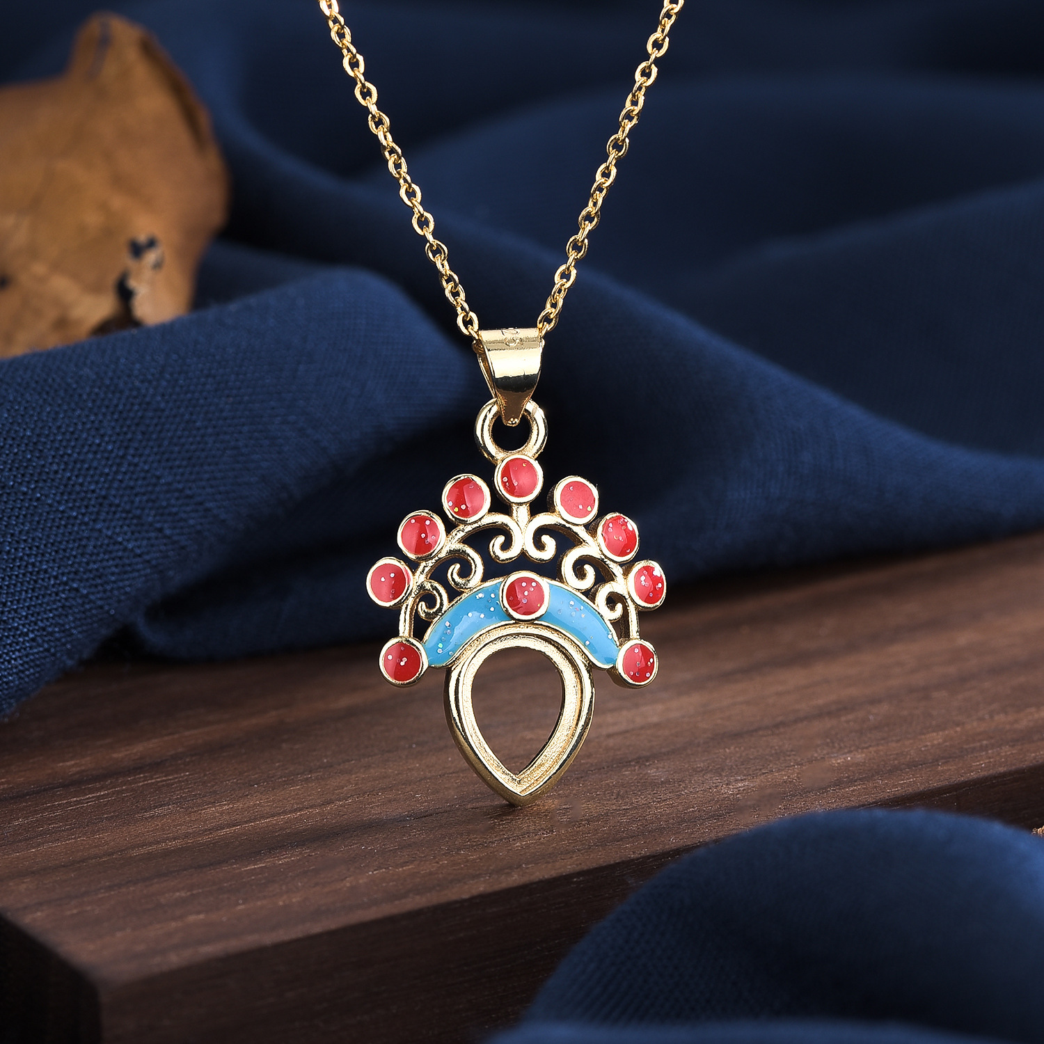 5成交3896pcs中国风饰品京剧宫廷项链吊坠时尚轻奢14k