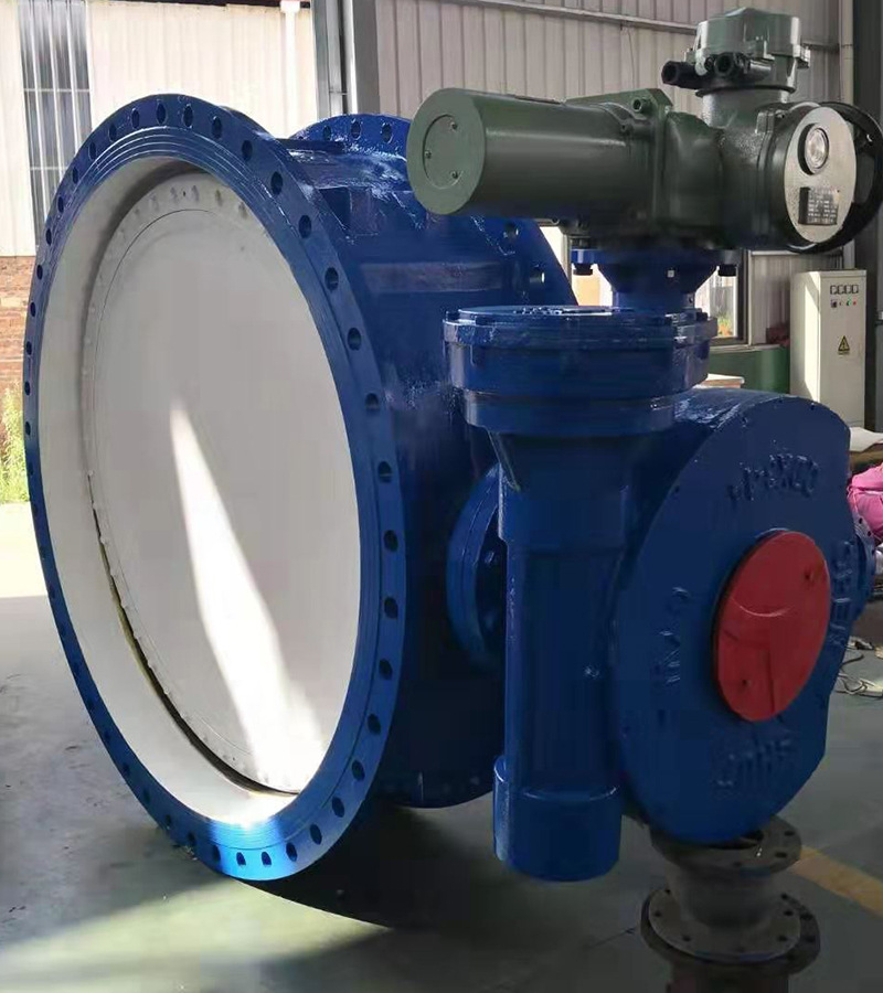 沪天阀门 大口径电动蝶阀d942x 国标双向电动直通式法兰铸铁蝶阀