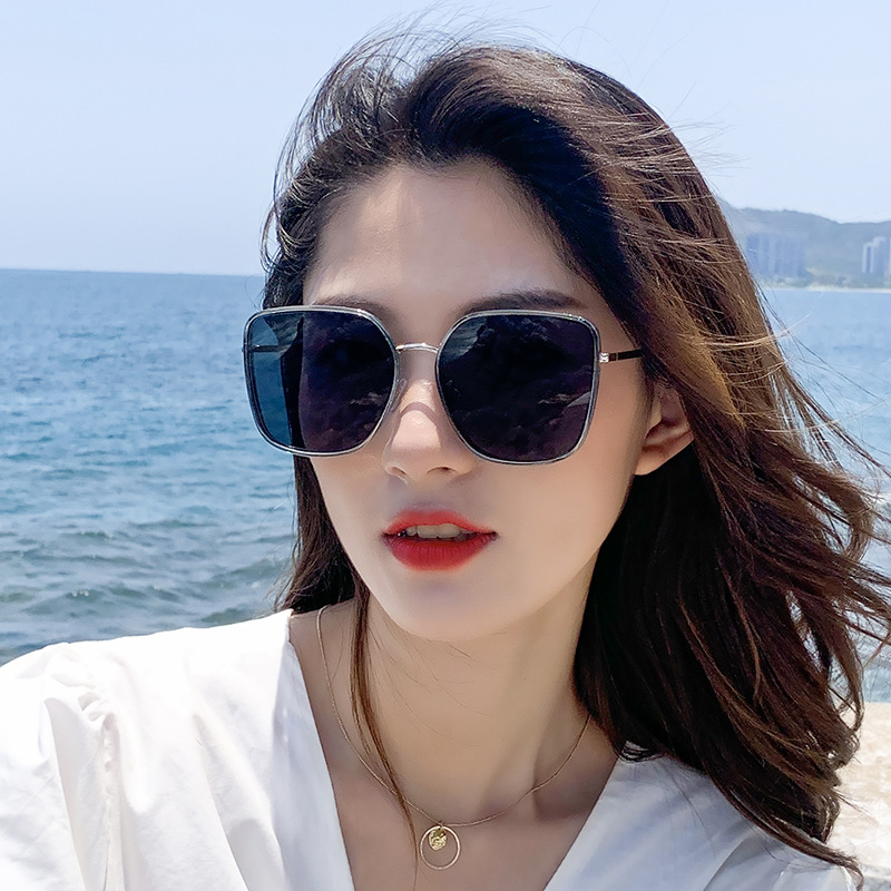2020gm新款偏光墨镜女ins韩版潮防紫外线眼镜 网红复古大框太阳镜