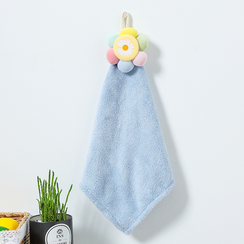 Coral Fleece Colorful Sun Flower Hand Towel Children's Cute Creative Hand Towel Household Absorbent Flower Hand Towel