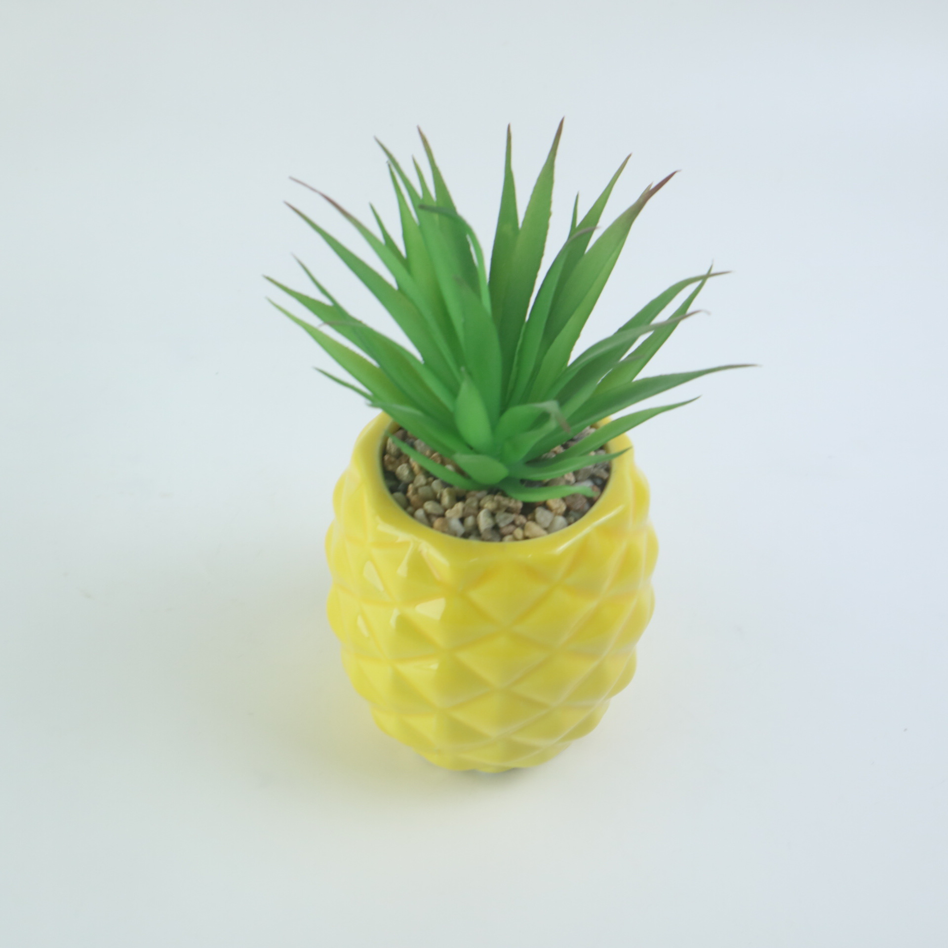 陶瓷电镀菠萝盆景植物栽绿植多肉动物花盆创意家居陶瓷批发定制