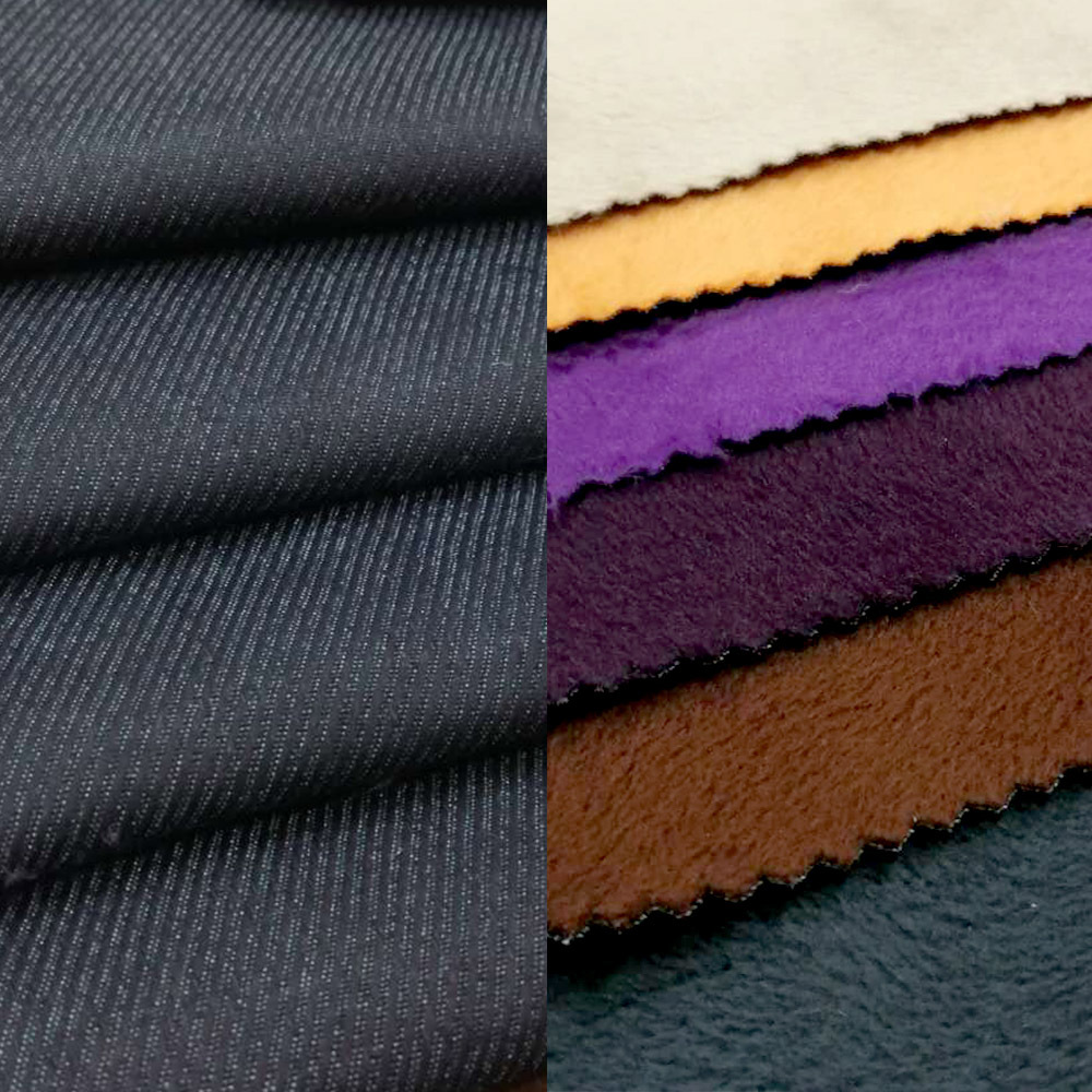 时尚秋冬高弹力加厚复合超柔牛仔布加绒大粗斜纹牛仔服装裤子面料