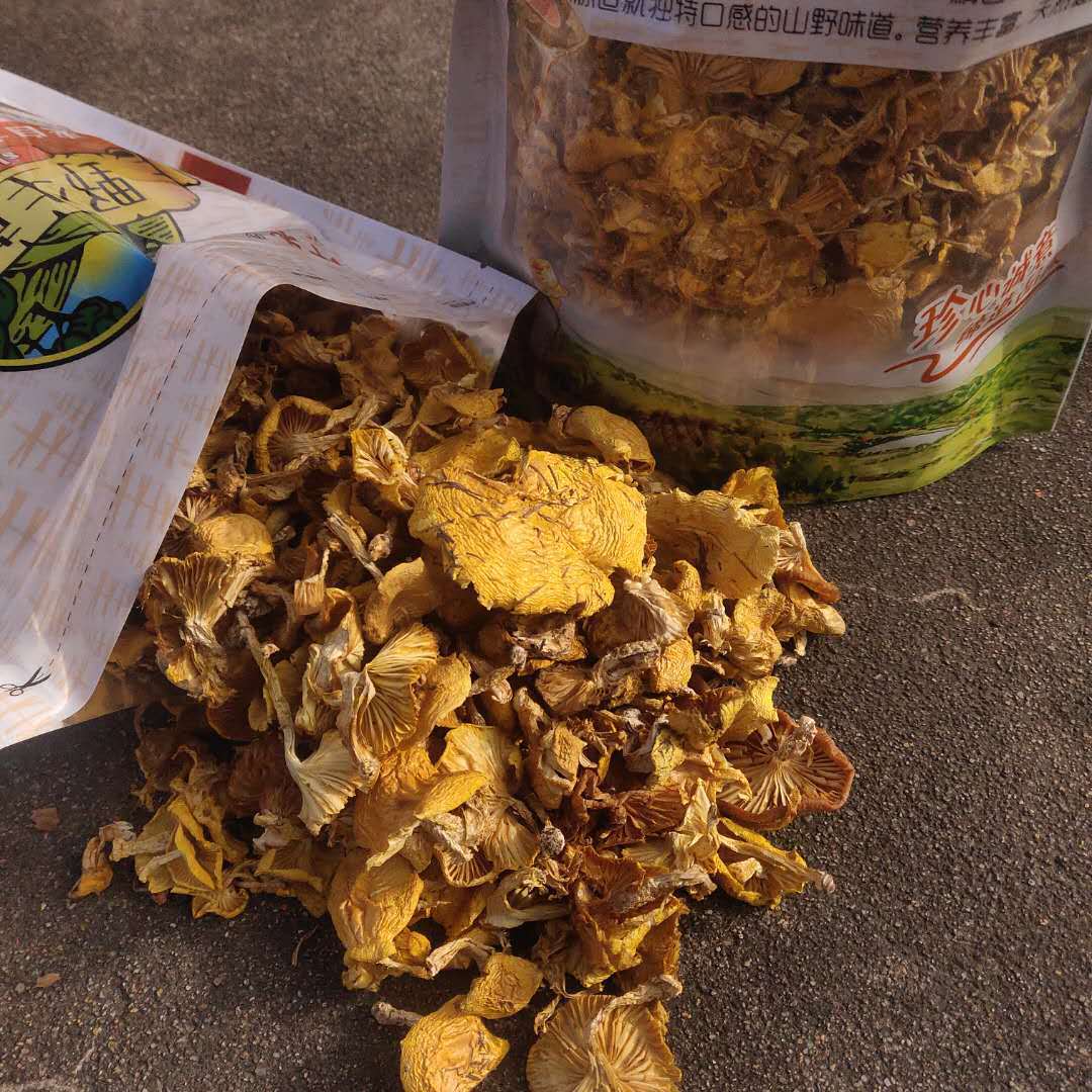 大兴安岭野生黄油蘑 东北干货特产 蘑菇 珍珠菇 小黄蘑 500g包邮