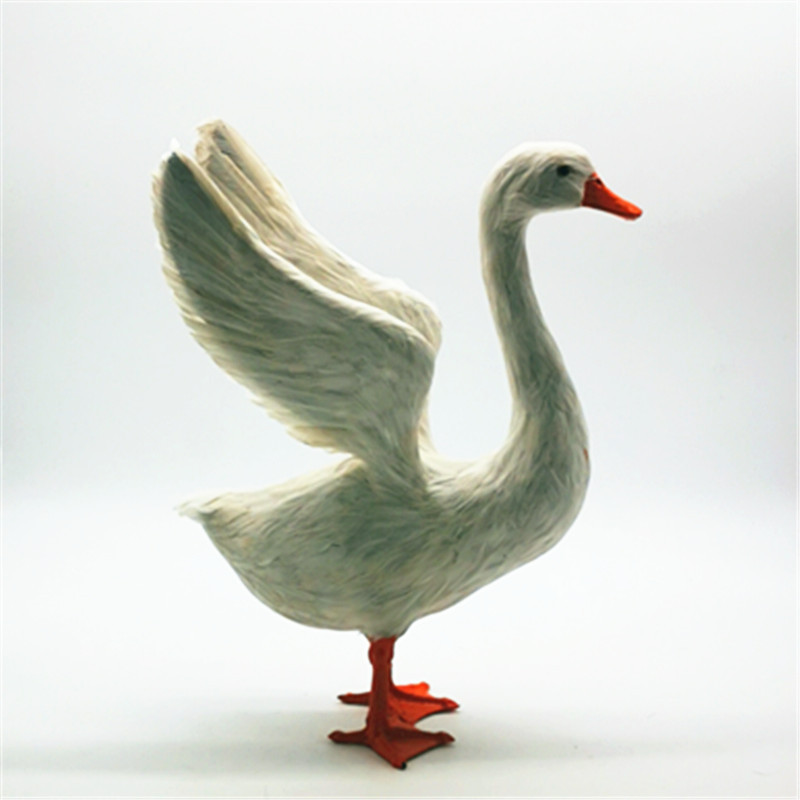 乖乖猫仿真天鹅工艺品真羽毛手工制品家居装饰摄影道具商场摆件