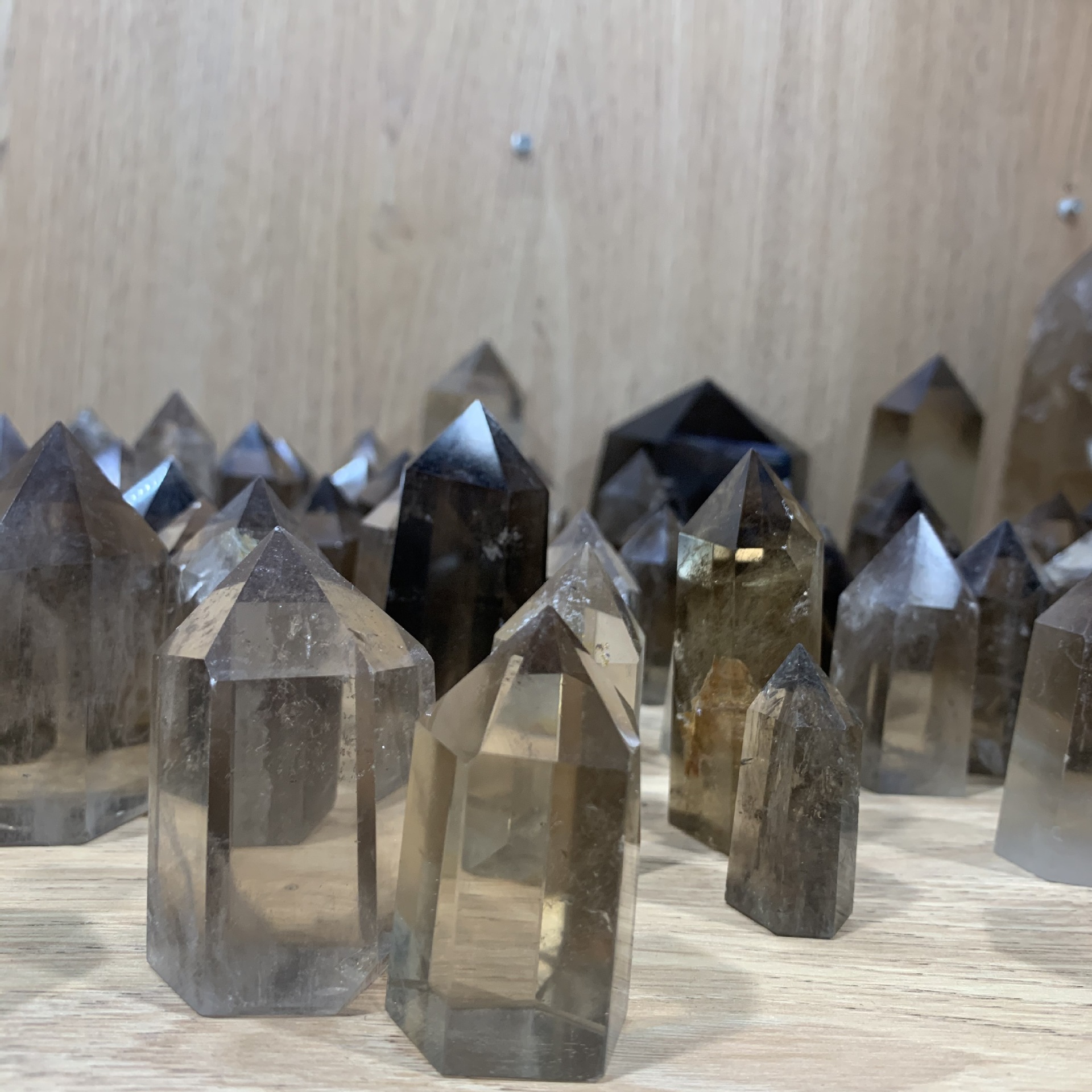 东海天然水晶柱茶水晶柱六棱柱家居摆件装饰吊坠单尖柱原石打磨