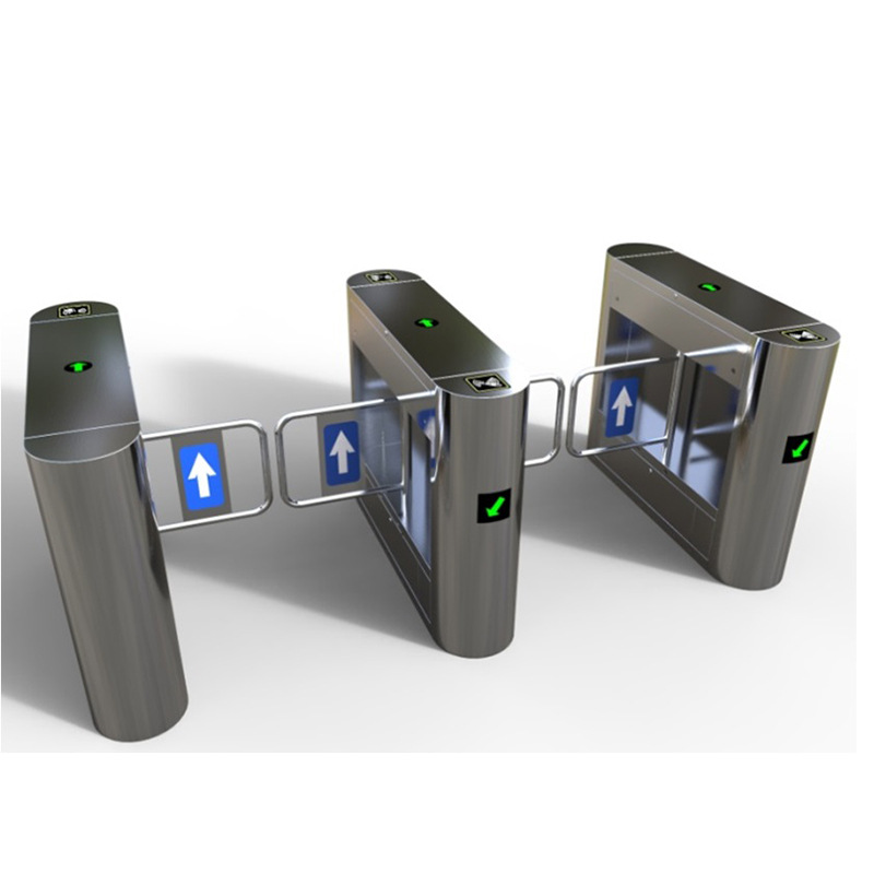 写字楼通道闸门禁系统 斜角豪华摆闸小区道闸工动态人脸识别闸机