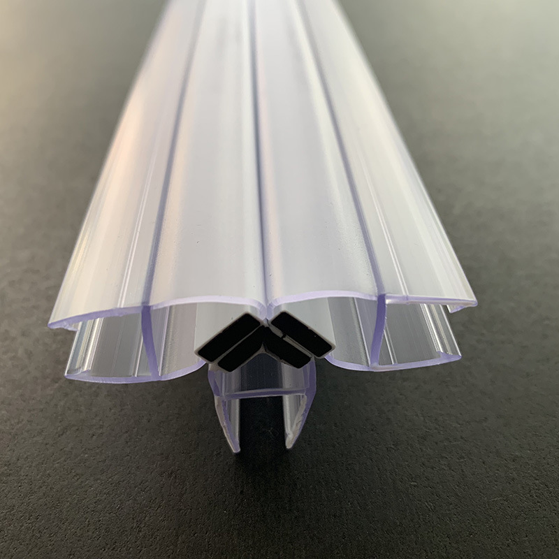 酒店浴室玻璃门双开t型90度磁吸条 淋浴房胶条t型带磁密封条