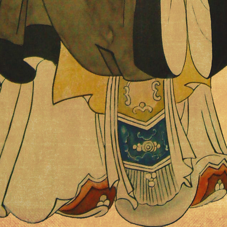 伏羲神像周文王孔子像挂画易更三圣图周易八卦玄学墙壁装饰卷轴画