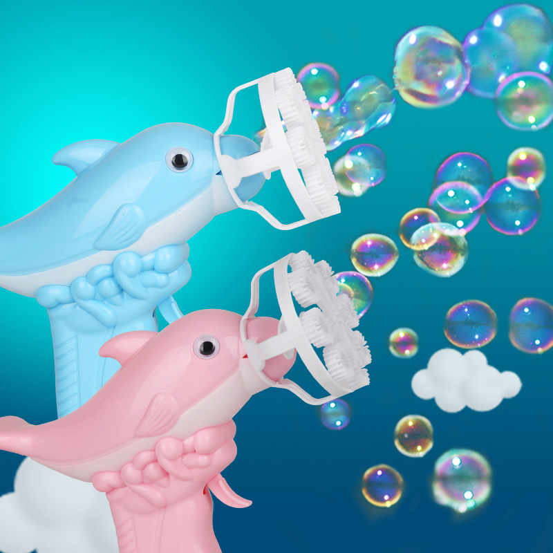儿童热销海豚泡泡枪电动吹泡泡玩具电动海豚泡泡机儿童玩具批发