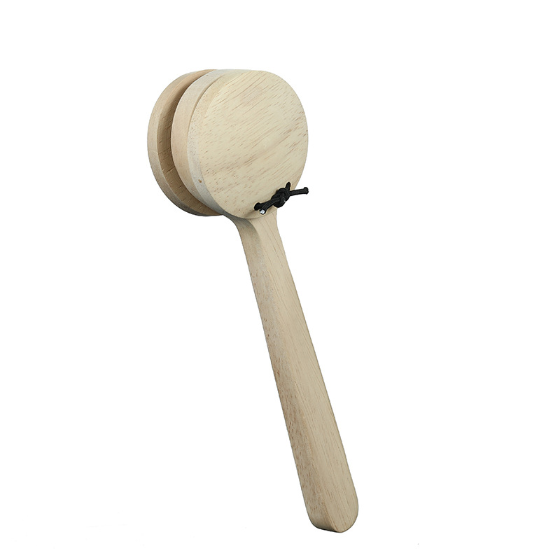 木质响板西班牙午板长柄响板午板儿童奥尔夫乐器早教幼儿园玩教具