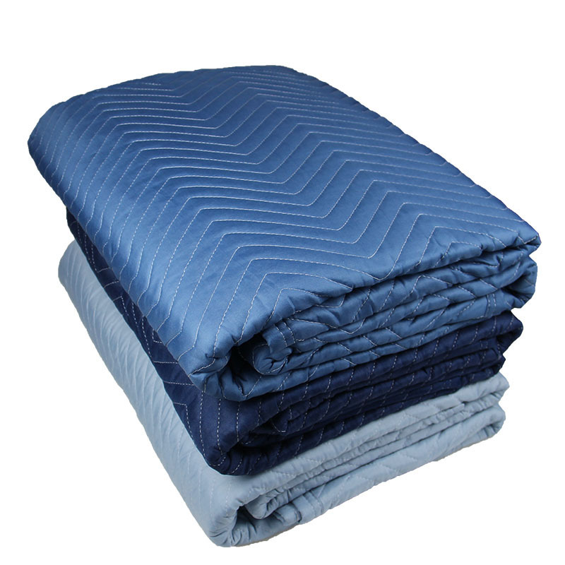 涤纶搬家毯 针刺深蓝色家用搬运化纤毯子定制搬家包装毯 厂家批发