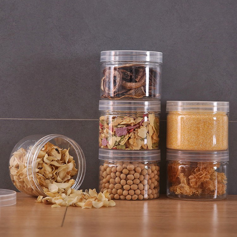 Sealed Jar Plastic Bottle Biscuit Packaging Transparent Nuts Storage Jar Kitchen Coarse Cereals Storage Tank Scented Tea Storage Box