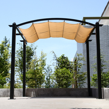 户外圆弧顶遮阳棚汽车帐篷庭院花园四角雨棚大号推拉棚可伸缩顶棚