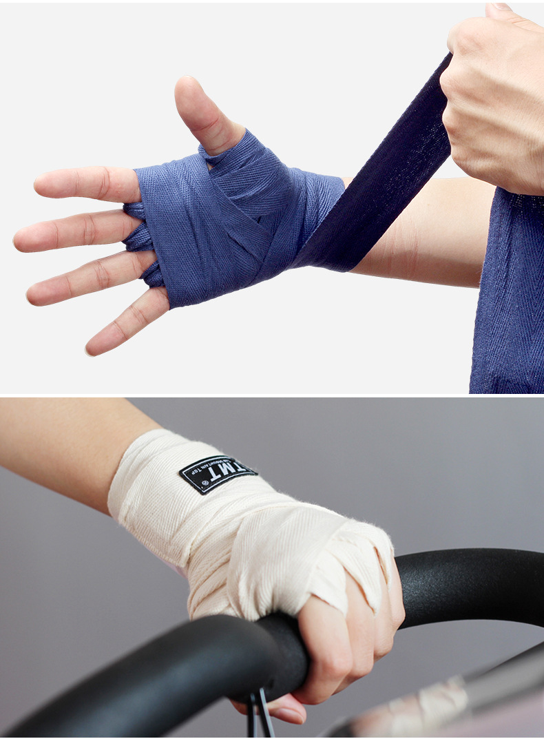 tmt拳击绷带3米纯棉缠手带护具散打绑手带沙袋护手训练泰拳绑带