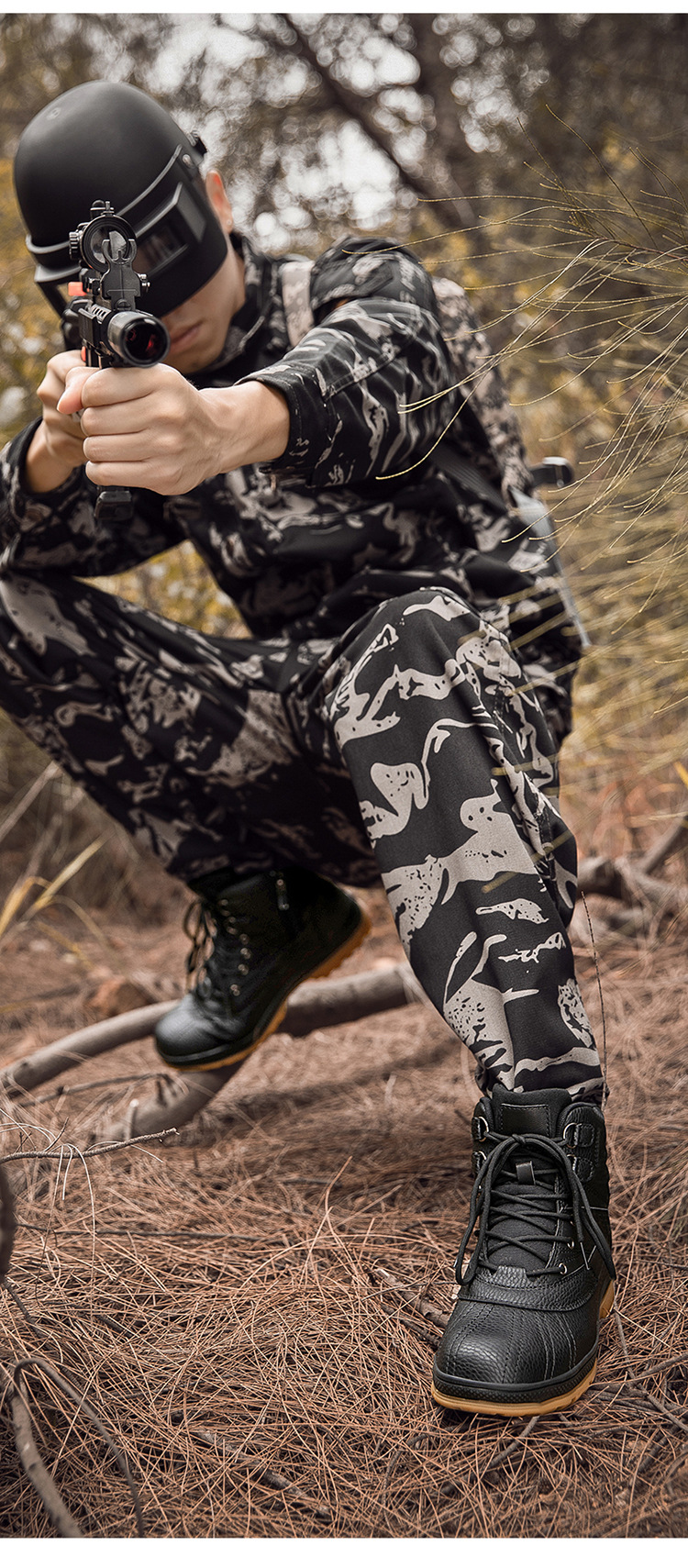 军靴男特种兵战术靴高帮战地靴户外防水沙漠陆战登山鞋作战靴秋夏