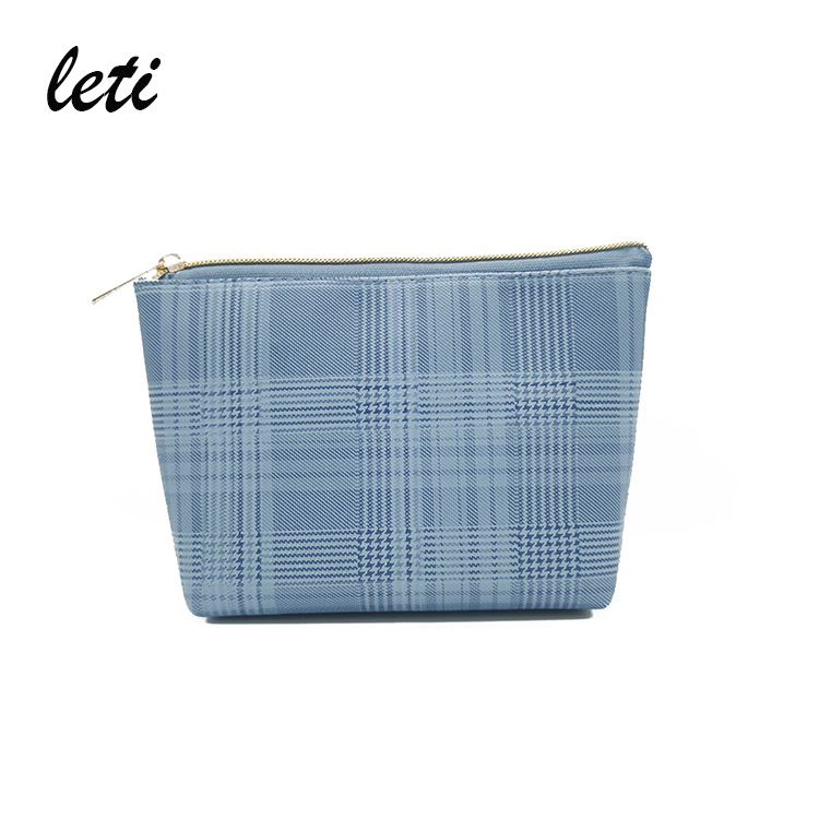 Cross-Border New Arrival British Style Dumpling Cosmetic Bag Large Capacity Houndstooth Wash Bag Portable and Simple Storage Bag