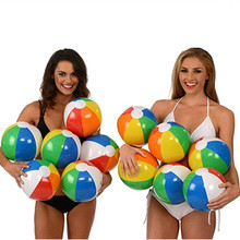 充气沙滩球 彩色PVC吹气六片球 夏威夷海边戏水球 泳池派对玩具球
