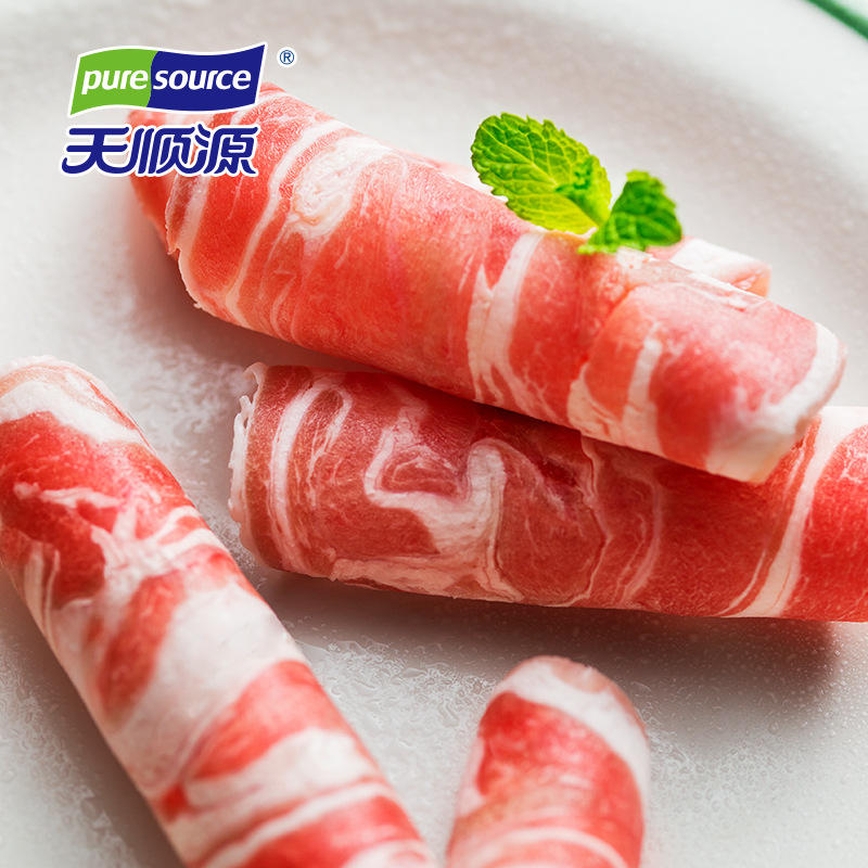天顺源羔羊肉片500g袋装清真冷冻羊肉卷火锅食材批发货源充足