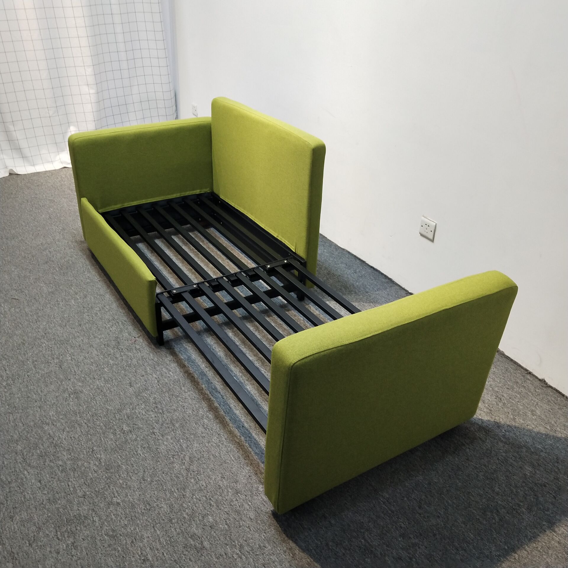 单人位两用沙发床金属框架铁艺书房办公酒店公寓折叠多功能沙发床