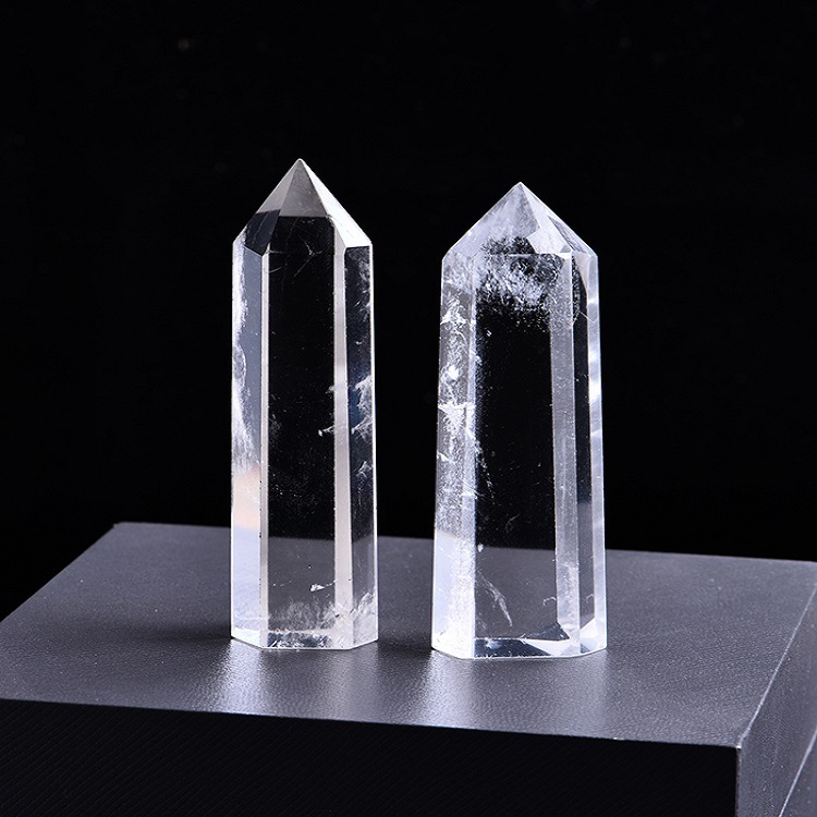 9成交219件天然白水晶柱子 六棱单尖柱 原石打磨工艺品摆件批发￥220.