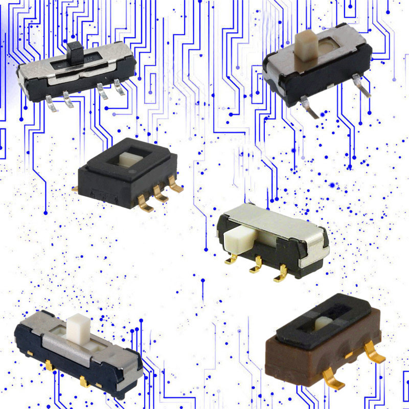 贴片6脚迷你拨动开关 超小立式贴片拨动开关2p2t1101m2s2cbe2