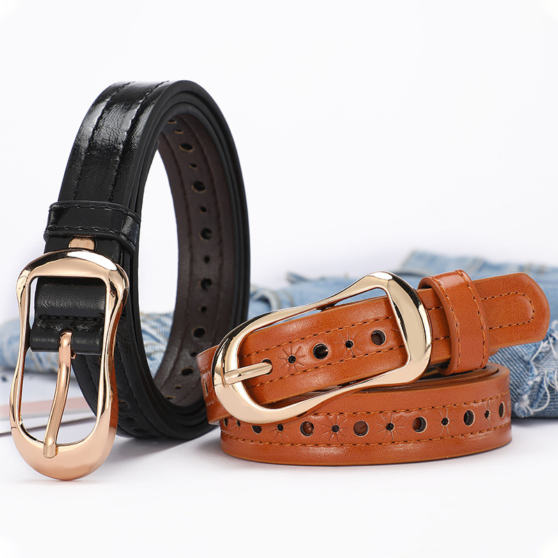 hollow women‘s belt korean simple all-match decoration women‘s thin belt student pin buckle jeans belt wholesale