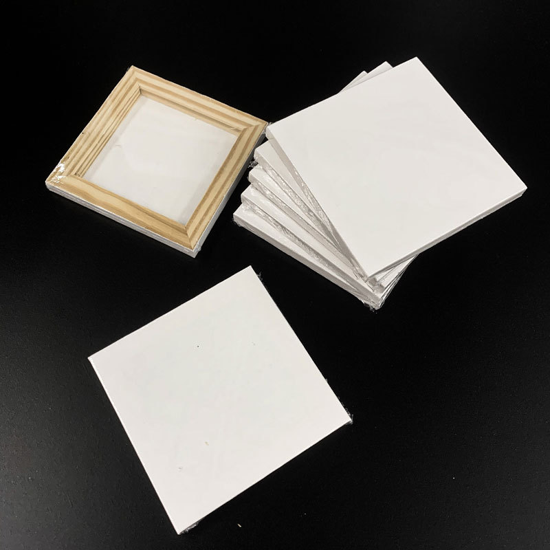 批发 小画框棉亚麻油画板带框定制油画丙烯油画颜料练习绘画