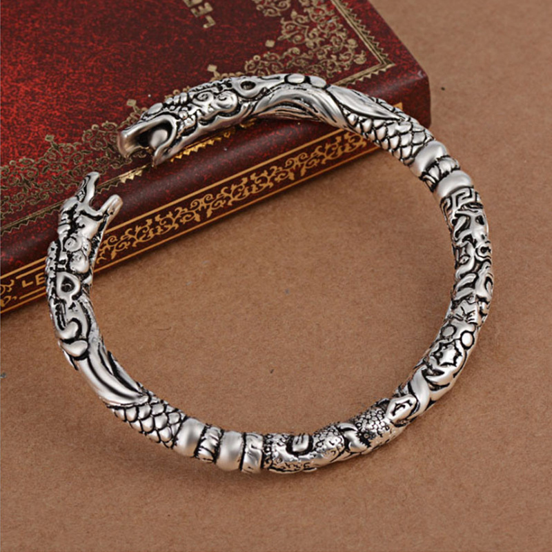 老九门同款手镯龙头染黑双响手环复古手镯男情侣手饰饰品一件代发