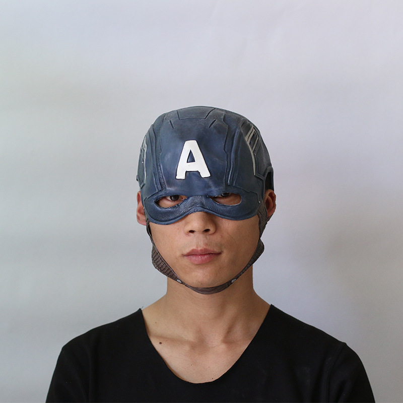 经典美国队长面具头套 复仇者联盟影视头盔 化妆舞会表演道具批发