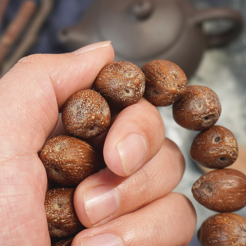 三眼紫金鼠手串老鼠手串原籽念珠手饰大号文玩装饰挂件菩提子