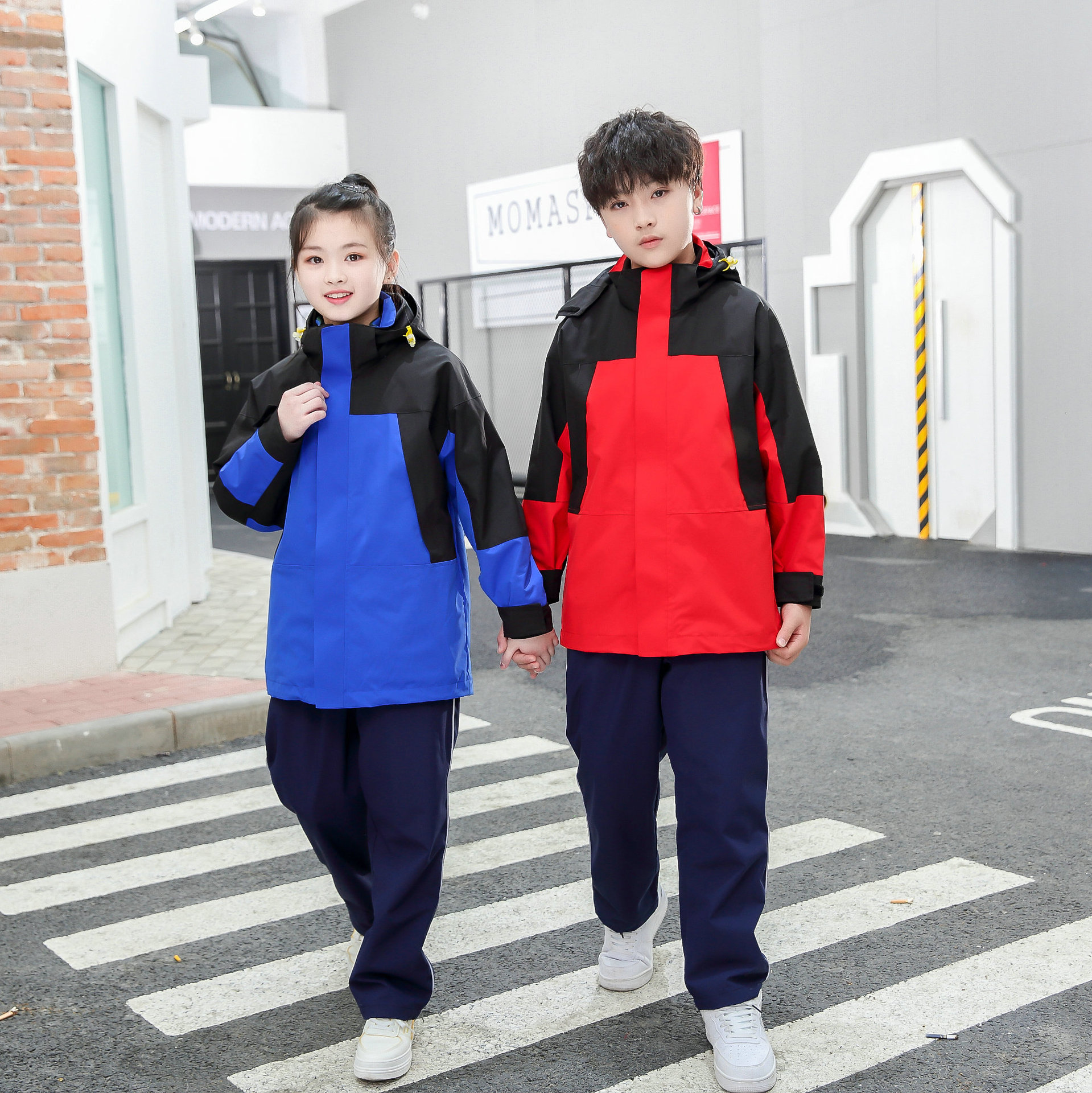 中小学冲锋衣校服定制两件套可拆卸幼儿园小学中学高中可定制logo