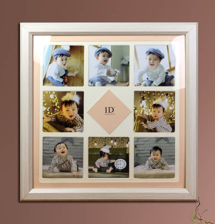 厂家创意九宫格相框照片墙北欧ins白色简约卡纸框八宫格id挂墙
