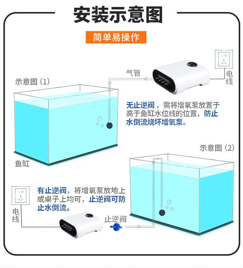 增氧泵养鱼氧气泵增氧机鱼缸大型充氧机家用超静音大功率打氧