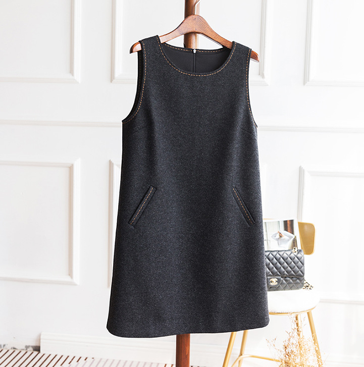 法式小香风羊毛呢背心裙欧货无袖裙子连衣裙女秋冬2021春秋新款