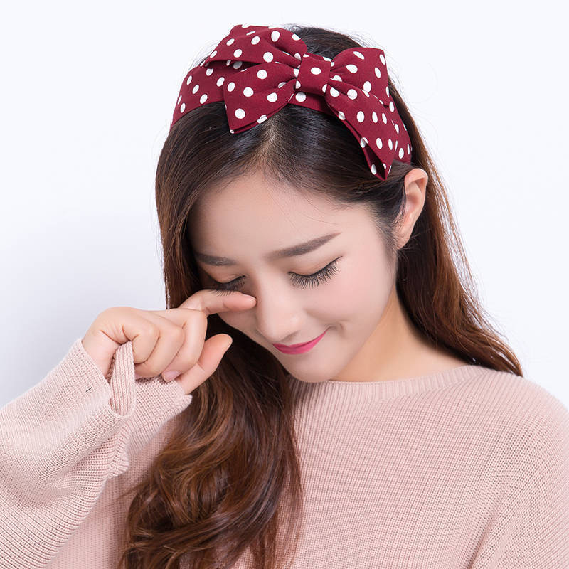 韩国百搭甜美布艺蝴蝶结淑女发箍宽边简约森女系头箍发卡发带头饰