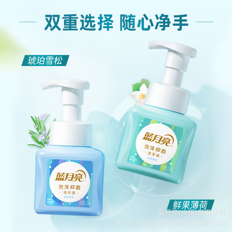 Blue Moon Antibacterial Foam Hand Sanitizer Healthy Antibacterial Foam Delicate Fresh Fruit Mint 255ml