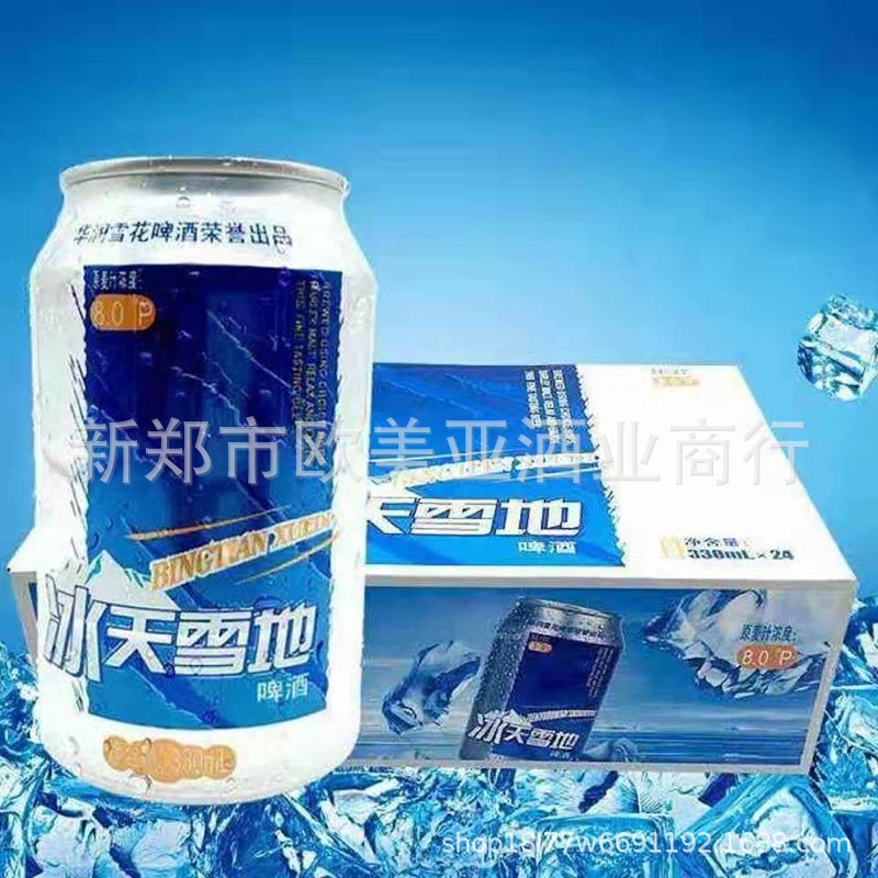 雪花冰天雪地啤酒 易拉罐听装啤酒 330ml*24罐整箱 全国酒水批发