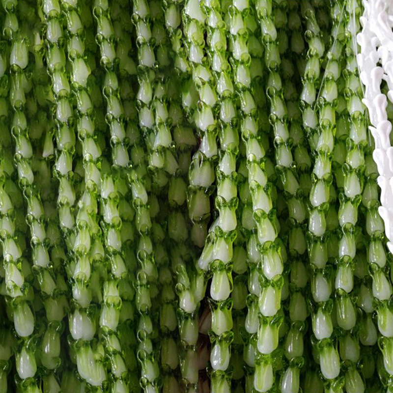 果绿草绿深大绿手 工烧花白菜直通孔散珠diy饰品配件来样来图加工