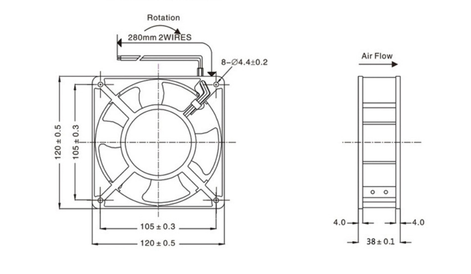 东莞产地散热风扇12038烤箱散热风扇220v耐高温散热风扇