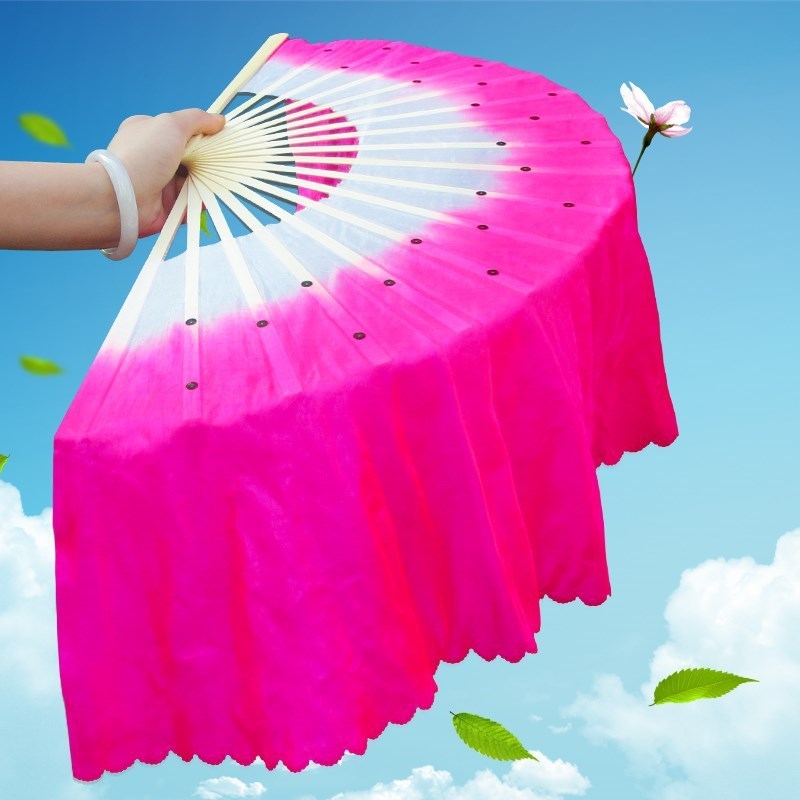 扭秧歌二人转秧歌扇加厚秧歌手绢舞渐变色和扇子玫红折扇-阿里巴巴